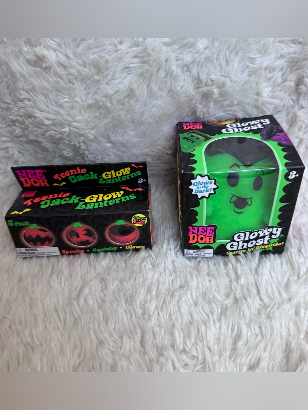 BNIB NeeDoh Halloween Bundle - Glowy Ghost & Teenie Jack Glow Lanterns - Rare